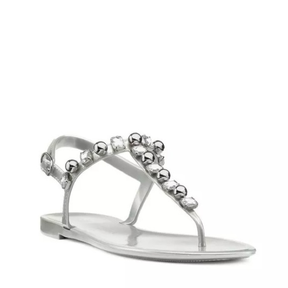 ☀️NEW☀️Stuart Weitzman Crystal Jelly Sandals Silver